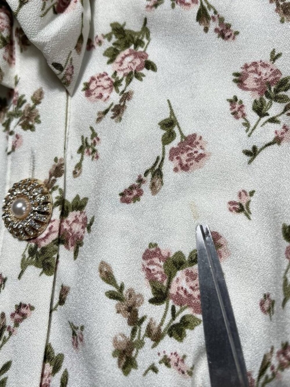 Sister Jane Button Floral Print Peter Pan Collar Blouse Top - Women Size Small - Picture 5 of 16